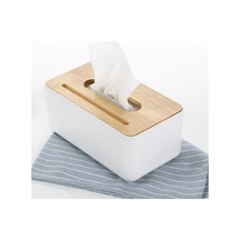 Sones Oluklu Çekmece Kutusu Ev Oturma Odası Doku Kutusu Kütük Kapaklı, Telefon Tutucu Fonksiyonu Beyaz