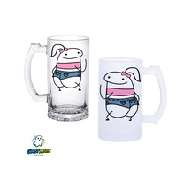 Çizgi Kız Kulplu Bira Bardağı Buzlu Veya Şeffaf Seçenekli 0283