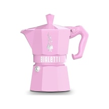 Bialetti - Exclusive: 3 Cups Ocak Üstü Espresso Pişirici - 130ml - Pembe Renk - Alüminyum Gövde Sku: Zeus8690010219916