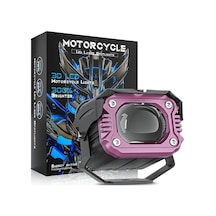 Motosiklet Çakar Modlu Lazer Led Sis Farı 2 Adet Çift Renk Beyaz Sarı Ultra Güçlü Sis Farı