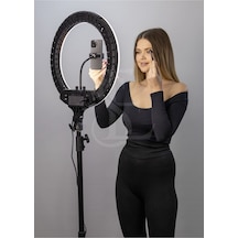 18 Inç Ring Light Youtuber Makyaj Güzellik 5500k 48w Kuaför Kit Çantalı Ve Kumandalı