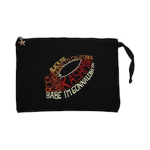 Led Zeppelin Songs Classic Siyah Clutch Cüzdan / El Çantası Siyah