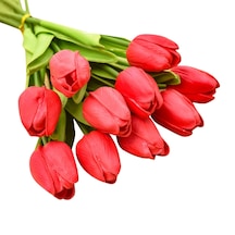 Kırmızı Yapay Sahte Çiçekler Buket Çiçek Düğün Buket Parti Ev Dekor