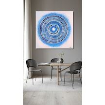 Modern Büyük Boy El Yapımı Yağlı Boya Tablo 95x95cm