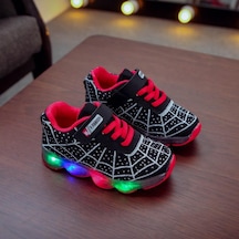 Siyah Moda Bebek Ayakkabıları, Çocuk Ayakkabıları, Neon Led Işıklı Çocuk Spor Ayakkabıları, Koşu Ve Yürüyüş Günlük Ayakkabıları 34
