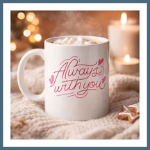 Agc Uygun Sepet Always With You Yazılı Porselen Kupa Model 19 Romantik Tasarım - Sevgiliye Arkadaşa Özel Hediye Kupası Agc Diğer