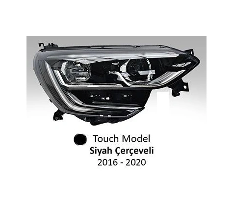 Far Manuel Sağ Renault Megane Iv 2017- Touch Model Siyah Çerçeveli