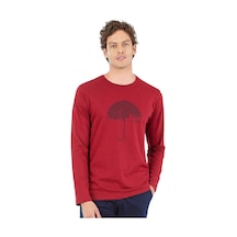 6070 Erkek Uzun Kollu Bisiklet Yaka Pijama Takımı-bordo Bordo