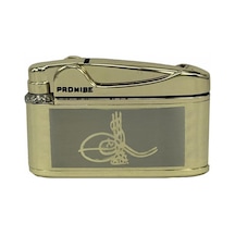 Osmanlı Tuğralı Gazlı Çakmak Altın Renk Sarı