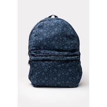 İcone Bag Icone Unısex Sırt Çantası, Yıkamalı Denim Çanta, Fermuar Kapamalı, Kot Sırt Çantası Yıldız