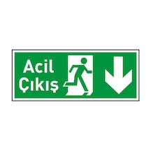 Acil Çıkış Levhası Aşağı Pvc