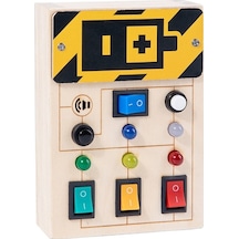 Çocuklar İçin Eğitici Ahşap Led Aydınlatmalı Devre Panosu Ve Anahtar Oyuncağı