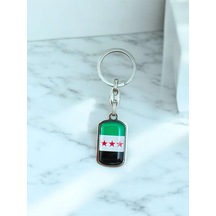 3 Yıldız Özgür Suriye Bayrağı Anahtarlık Yeşil Beyaz Siyah Syria Bayrağı