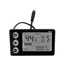 Hallow S866 Elektrikli Bisiklet Lcd Ekran 24V 36V 48V E-Bike Y26383 Siyah