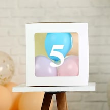 Şeffaf 5 Rakamlı Beyaz Kutu Ve Balon Seti Kendin Yap Bebek Çocuk