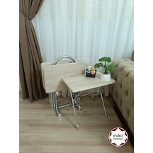 Evko Mobilya Çanta Zigon Sehpa, 4'lü Sehpa, Zigon Sehpa, Servis Sehpası, Mdf Mebran Sehpa, Katlanır Sehpa Traverten