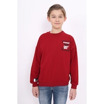 Toontoy Kids Toontoy Erkek Çocuk Baskılı Sweatshirt Bordo