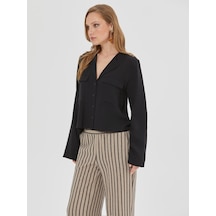 Karaca Kadın Gömlek-siyah 124104131-07 Siyah Karaca Kadın Gömlek-siyah 124104131-07 Siyah