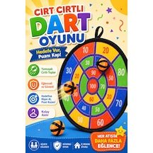 Cırt Cırtlı Dart Oyunu Seti Eğlenceli Hedef Tahtası 3 Toplu Dart Atış Oyunu Seti 36cm Hed709