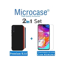 Samsung Galaxy Uyumlu A70 Premium Matte Silikon Kilif + Cam (Seçin) 337774985