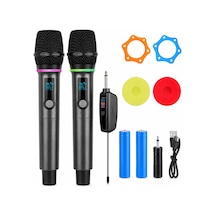 Jrl Wn-08 Çift El Tipi Kablosuz Uhf Mikrofon Seti - Şarj Edilebilir Karaoke Ve Sahne Mikrofonu