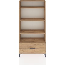 Arges Dolap 4 Raflı Tek Çekmeceli 88x30x182 Çam-çam Çam