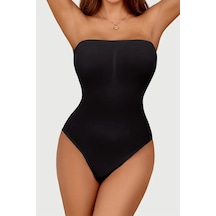 Mistirik Fossini Model Sıkılaştırıcı Etkili Alttan Çıtçıtlı Askısız Body Siyah Renk Siyah