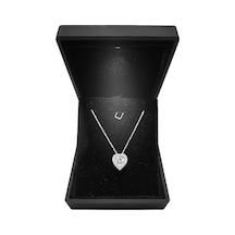 Söğütlü Silver Işıklı Kutuda Gümüş Rodyumlu Pırlanta Modeli Zirkon Taşlı Kalp Kolye
