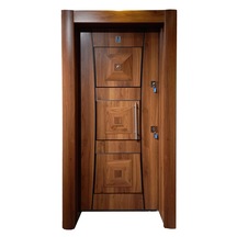 Çelik Kapı Modelleri Ahşap Kaplama Kabartmalı Daire Kapısı Sol 1