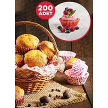 200 Adet Renkli Muffin Cupcake Kalıpları Kek Kapsülü Cupcake Muffin Kağıdı Silikon Çok Renkli Diğer