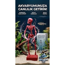 Alse Dans Eden Akvaryum İskeleti 2'li Set - Akvaryumunuzda İkili Eğlence Kırmızı