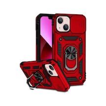 Apple Uyumlu iPhone 14 Plus Kılıf Tank Aramid Sürgülü Vega Yüzüklünano