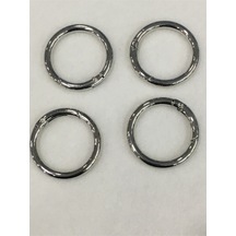 Karantuhafiye Çanta Halkası Yuvarlak Yaylı Klips 3 Cm 4 Lü Set Gümüş Gümüş
