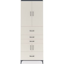 Arges Dolap 4 Raflı 4 Çekmeceli 4 Kapaklı 88x30x243 Antrasit-... Antrasit