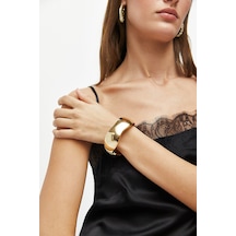Dalga Formlu Halka Bileklik Gold