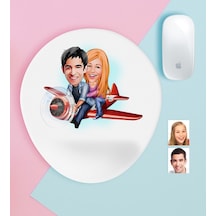 Kişiye Özel Sevgililer Karikatürlü Bilek Destekli Mouse Pad-11