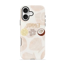 Apple iPhone Uyumlu 16 Vorian Çift Katmanlı Kılıf Coconut Summer Notes