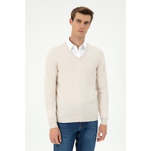 U.s. Polo Assn. Erkek Krem Melanj Kazak /triko 50294764-vr159 Krem Melanj