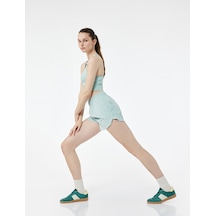 Koton Yüksek Bel Paraşüt Mini Spor Taytlı Şort Mınt 5sak40030nw Mint