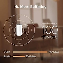 Deco M4 2-pack, Ac1200 Mbps, Dual-band, Gigabit Portları, 100 Cihaza Kadar Bağlanılabilirlik, 260 M²&apos Ye Kadar Kapsama, Mobil Uygulama İle Kolay Kurulum, Wi-fi 5 Mesh Sistemi