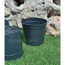 5 Adet 2,7 Lt Siyah Yuvarlak Üretim Saksı Fide Saksı Çiçek Saksı
