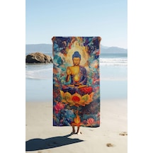 Dijital Baskı Plaj Deniz Havlusu Modern Desenli Peştamal 80x160 Cm Hvl0062 Renkli