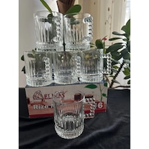 Çeyizci Çarşı Yeni Trend 6 Adet Çay Bardağı Kulplu Kupa Bardak 6 Adet Kuplu Kupa Bardak Seti 220 Ml Şerffaf