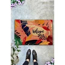 Pvc Colorful Leaves Kaymaz Taban Iç Ve Dış Kapı Önü Paspasları