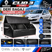 Renault Clio 3 Uyumlu Oto Bagaj Organizeri Deri Bagaj Kutu Çanta 1