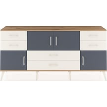 Arges Konsol 3 Raflı 6 Çekmeceli 4 Kapaklı 176x30x83 Çam-antrasit/aytaşı Antrasit/aytaşı