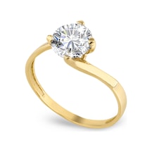 Chavin 0.85 Carat Tek Taş Sarı Altın Yüzük Br20