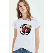 Anime Dragon Ball Camiseta Baskılı Beyaz Kadın Tshirt