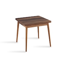 80 X 80 Barok- Kare Masa - Ahşap Ceviz Ayak