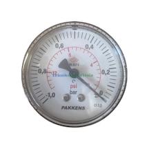 63MM -1 / 0 Bar Arkadan Çıkışlı G1/4" Kurutip VakuMMetre Pakkens